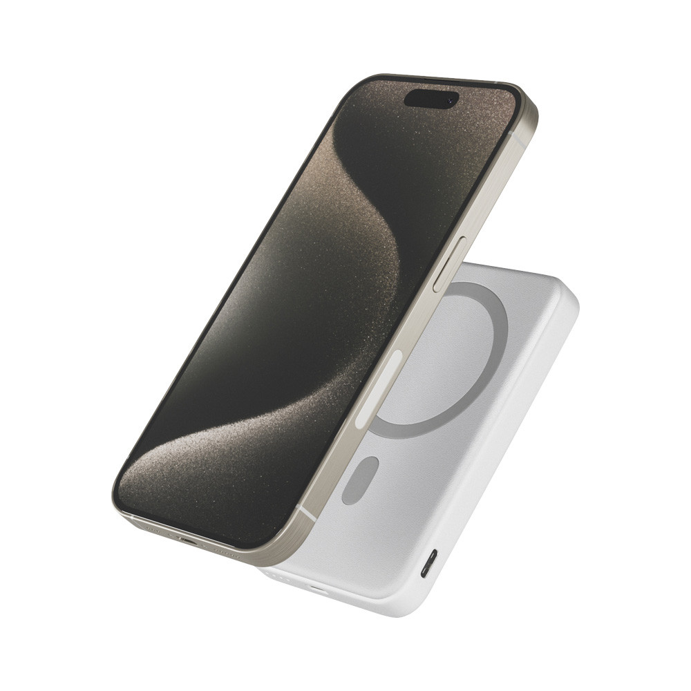 Powerbanka Epico Mag+ Stand Aluminium, 7000mAh, MagSafe, e bardhë