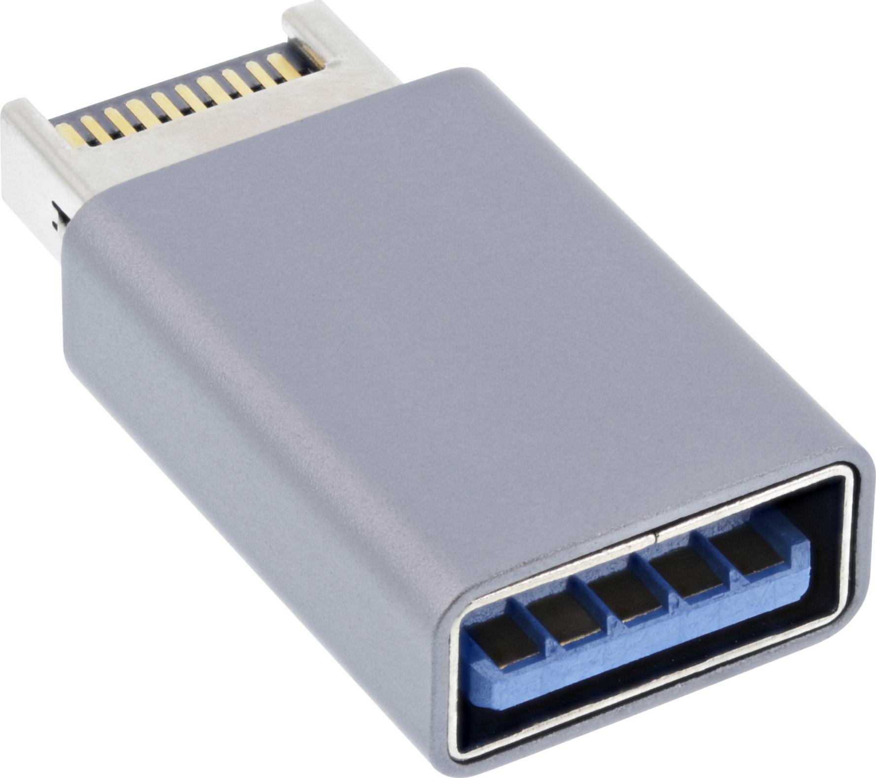 Adaptuer USB InLine USB 3.2, Type E në USB A, 10 Gb/s, i zi