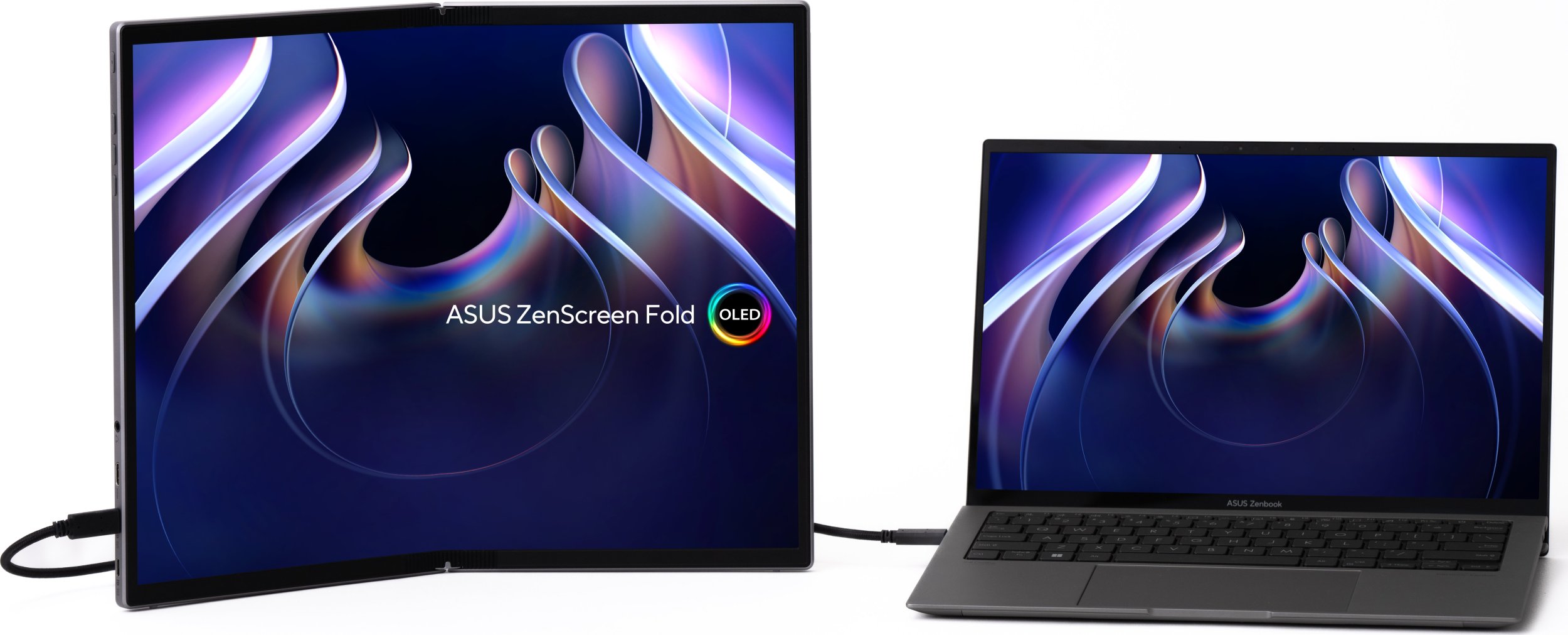 Monitor portativ ASUS ZenScreen Fold OLED MQ17QH, 17.3", Quad HD, i argjendtë