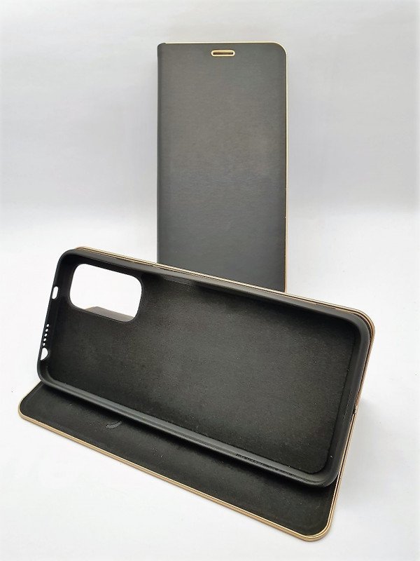 Këllëf libri Forcell LUNA Book Gold për Xiaomi Redmi Note 11 11S, magnetik, me xhep, i zi