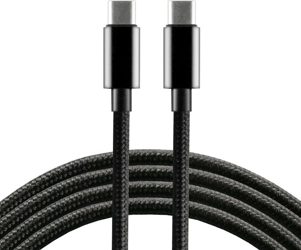Kабел USB EverActive CBB-1PD3, USB-C во USB-C, 60W, 1m, црн