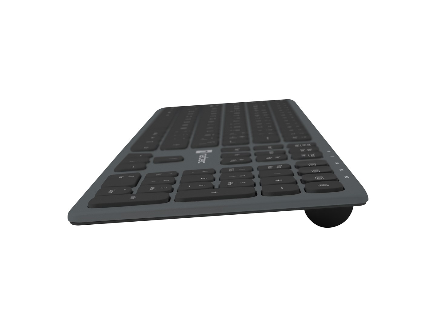 Tastierë Natec Dolphin NKL-1830, RF Wireless + Bluetooth, QWERTY, e zezë/e hirtë