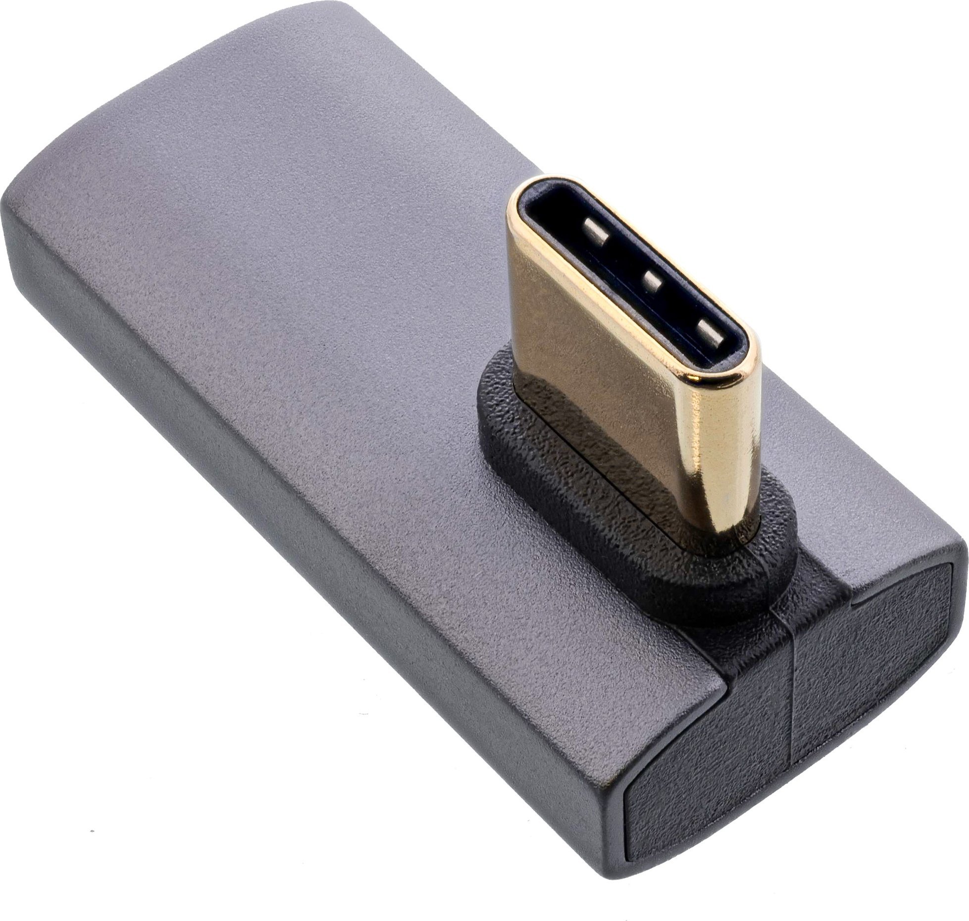 Adaptor USB4 InLine USB C vertikal majtas djathtas, 40 Gbit/s, gri