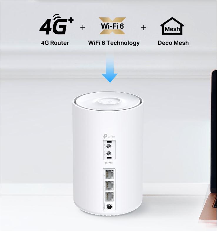 Ruter mesh TP-Link Deco X50-4G, WiFi 6 AX3000, 4G+, i bardhë
