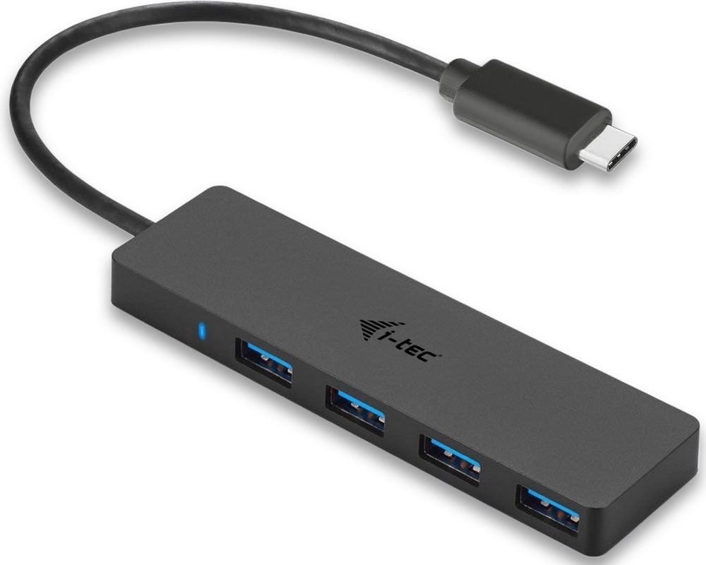 USB Hub I-TEC 3.0 Type C Passive, 4 porte, e zezë