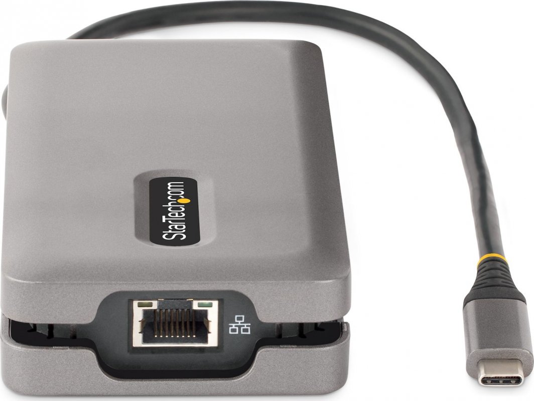 Adapter USB C StarTech.com, Multiport, 4K 60Hz, Power Delivery 100W, gri