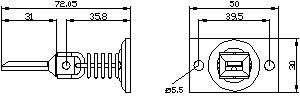 Çelës kontrolli Siemens 3SE5000-0AV05, për 3SE5312 3SE5322 3SE51 3SE52, 77mm