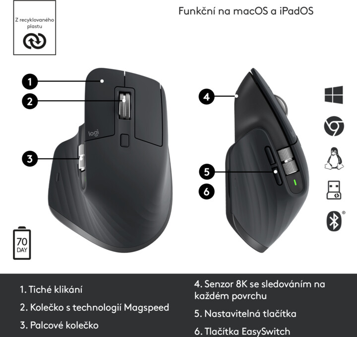[OUTLET] Maus Logitech MX Master 3S, grafit