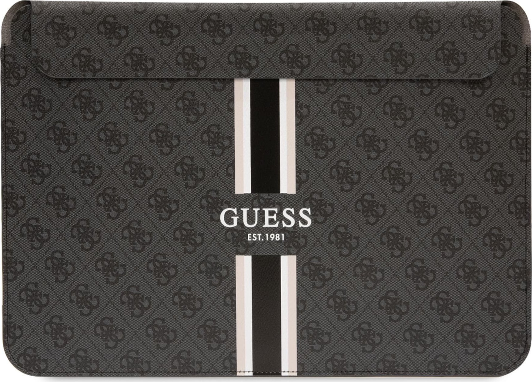 Këllëf laptopi Guess 4G Printed Stripes, 16", për MacBook, i zi
