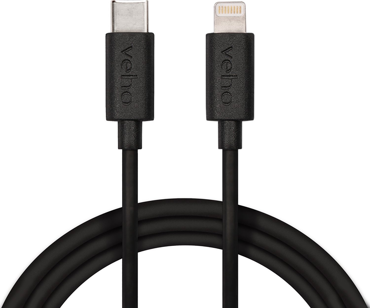 Kabllo karikimi Veho USB C në Lightning, 1m, i zi