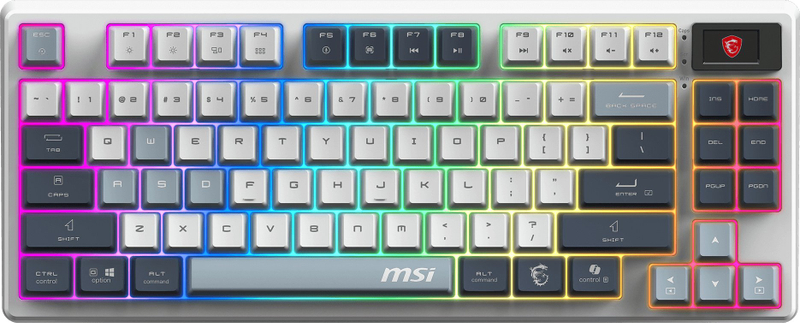 Tastierë MSI FORGE GK600, TKL, wireless 2.4 GHz Bluetooth USB, e bardhë