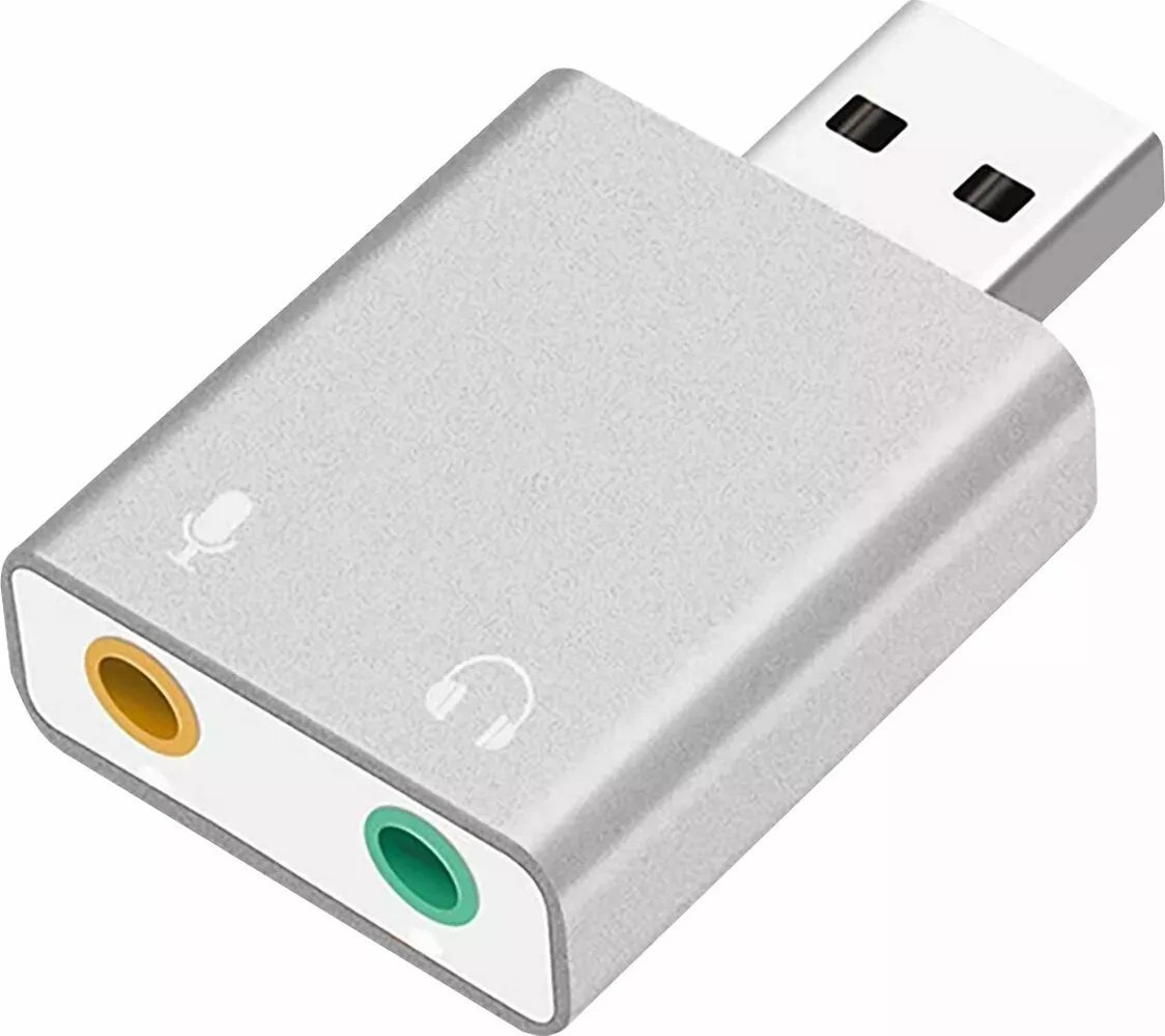 Kartë zëri USB RoGer RO-SOUNDCARD7.1-SI, audio virtuale 7.1, hyrje për mikrofon, argjendtë