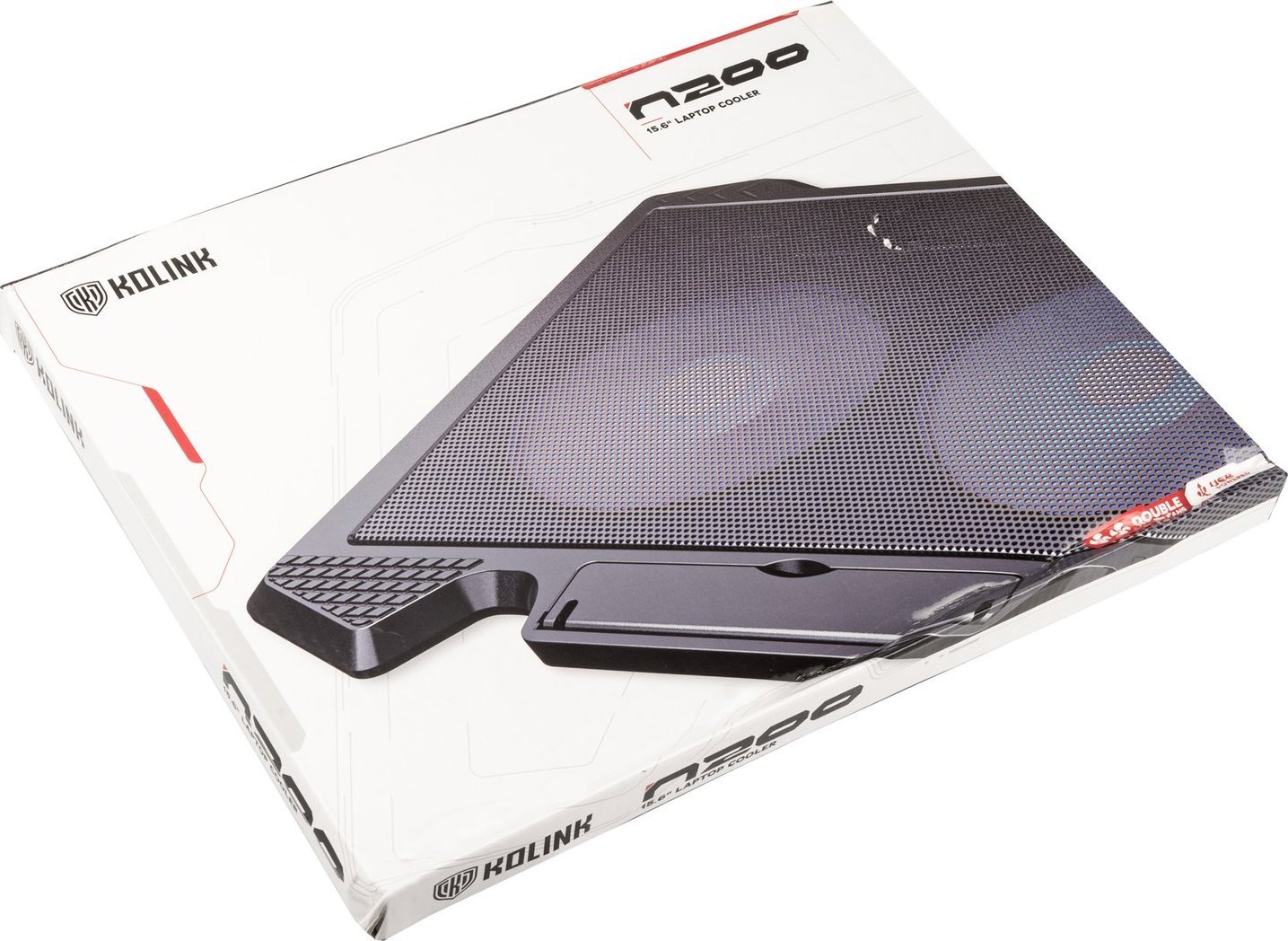 Ftohës laptopi Kolink KL-N200, 15.6", me 2 ventilatorë, LED blu, i zi