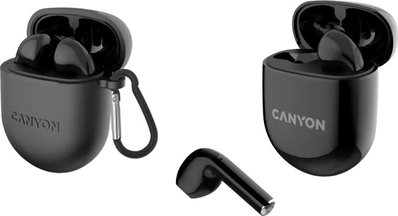 Kufje wireless Canyon TWS-6 CNS-TWS6B, True Wireless, Bluetooth, të zeza