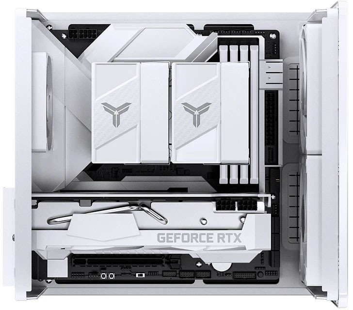 Kuti kompjuteri Jonsbo V12, Micro ATX, panoramike mini tower, e bardhë