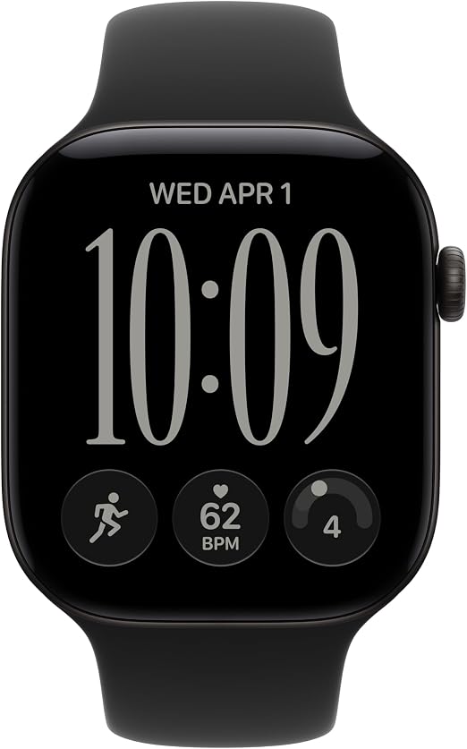 Apple Watch S12 GPS 46mm Black Aluminium Case with Black Sport Band, M/L