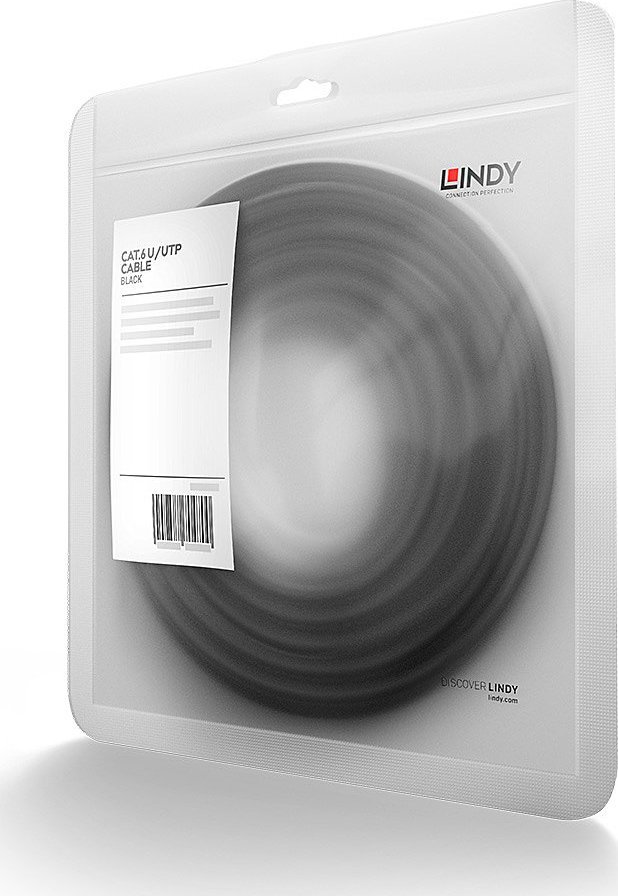 Kabllo rrjeti Lindy 48085, CAT6 U UTP, 30m, e zezë