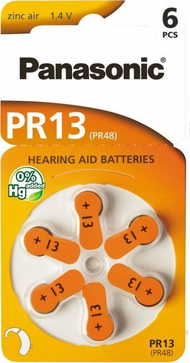 Bateri për aparatin e dëgjimit Panasonic PR48, 6 copë