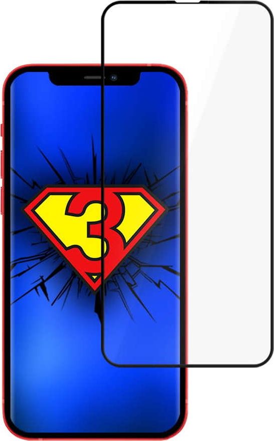 Stiklla mbrojtëse 3MK HardGlass Max Finger Print për iPhone 13 Pro Max, xham i kalitur, skaje të lakuara, e zezë