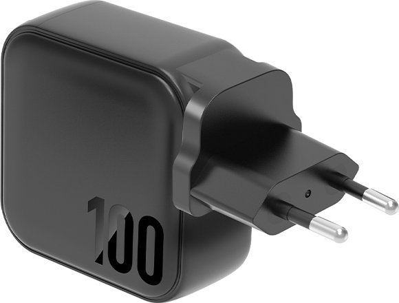 Karikues rrjeti Energea Travelite GaN100, 100W, 3x USB-C 1x USB, PD PPS QC 3.0, i zi