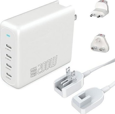 Karikues murale 4smarts GaN Flex Pro 200W, 4x USB C, i bardhë