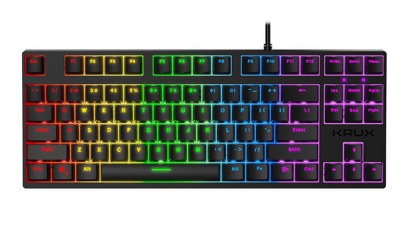 Tastierë gaming Krux Atax RGB TKL, Outemu Brown, e zezë