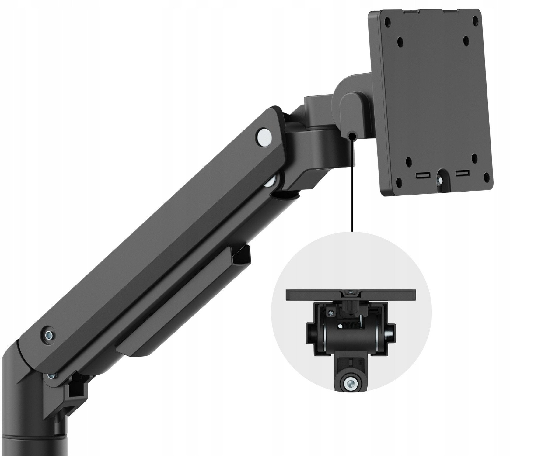 Mbajtës monitori BRATECK LDT69 C024P, montim në tavolinë, gas spring, i zi