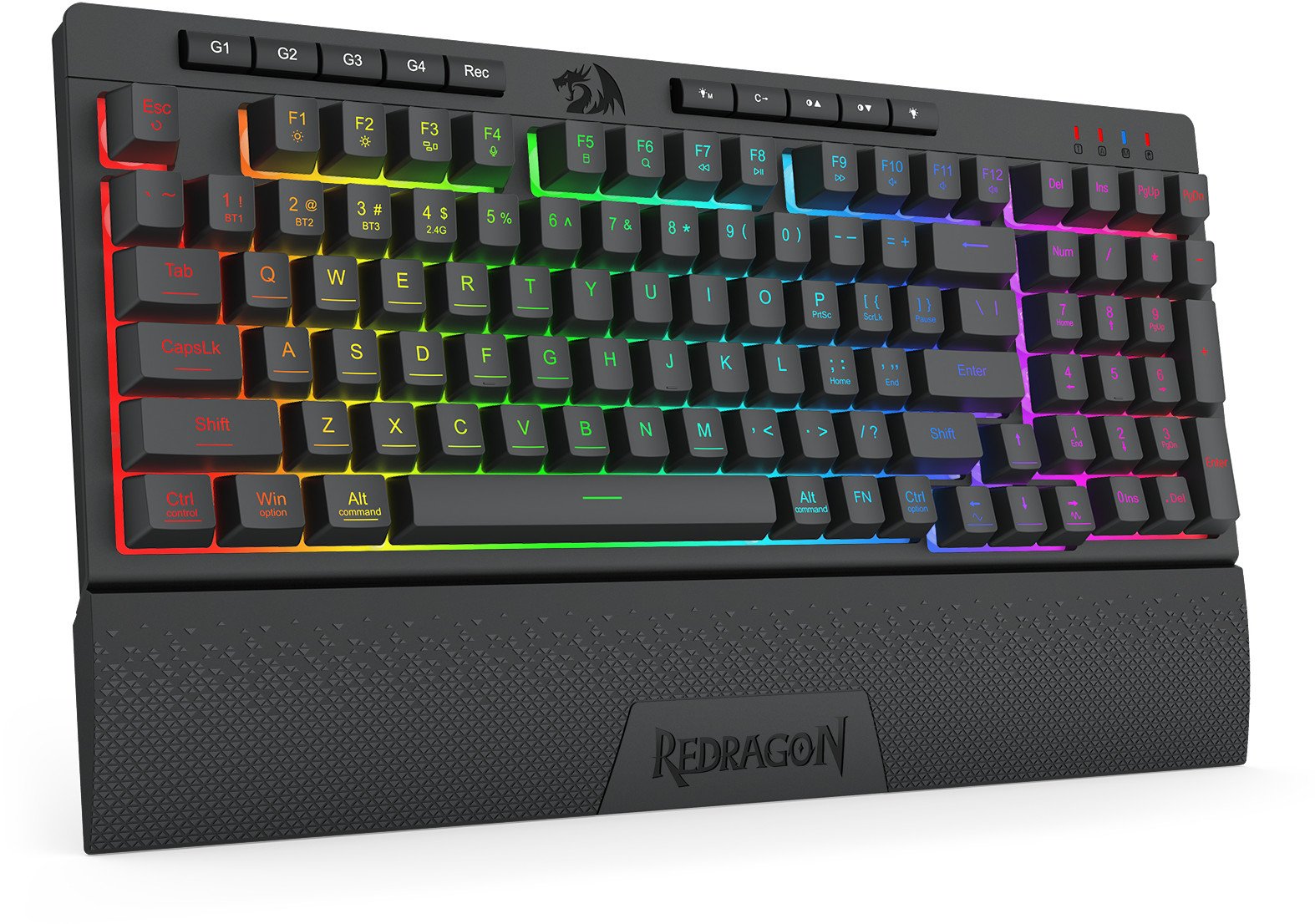 Tastierë gaming Redragon K515 PRO Shiva, wireless, RGB, me 98 taste, me mbështetëse për kyçet
