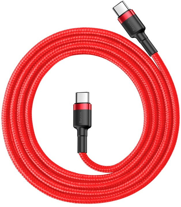 Kabllo Baseus Cafule Series, Type-C PD2.0, 60W, (20V 3A) 1m, e kuqe