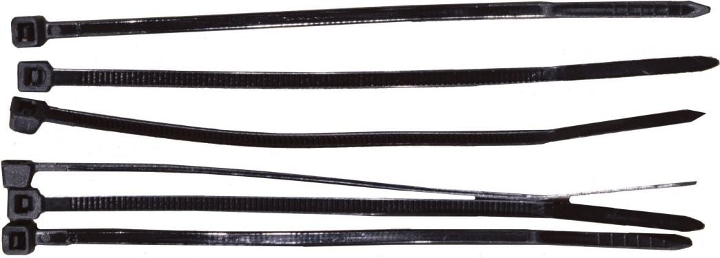 Lidhëse kabllosh Mega 59220C, 2.5x200mm, 100 copë, të zeza