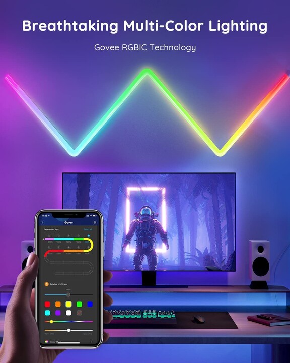 Ndriçim për gaming dhe televizor Govee Glide (8+4) RGBIC