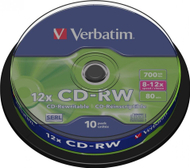 CD Verbatim CD RW 700MB, 12x, paketim 10 copë