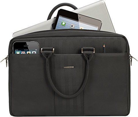 Çantë për laptop Rivacase 8135, për 39,6 cm (15,6”) me xhepa dhe material poliester / PU, e zezë