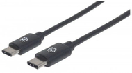 Kabllo Manhattan USB-C në USB-C, 2m, e zezë