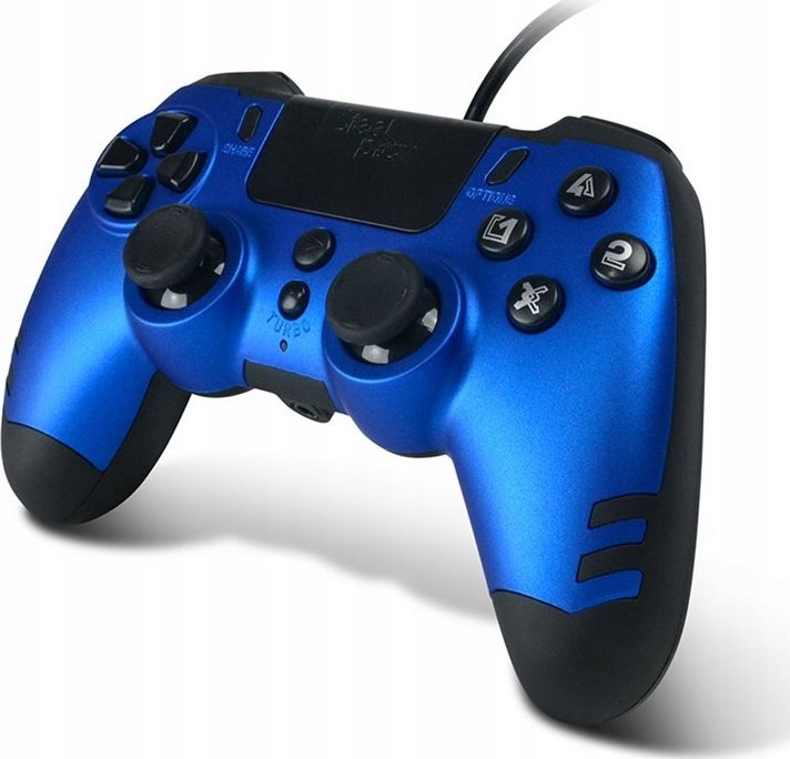 Gamepad Lexip SteelPlay Slim Pack, me kabllo, për PS4 dhe PC, blu Sapphire