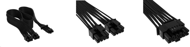 Kabllo Corsair Premium Individually Sleeved 12+4pin PCIe Gen 5 12VHPWR 600W, Type 4, e zezë