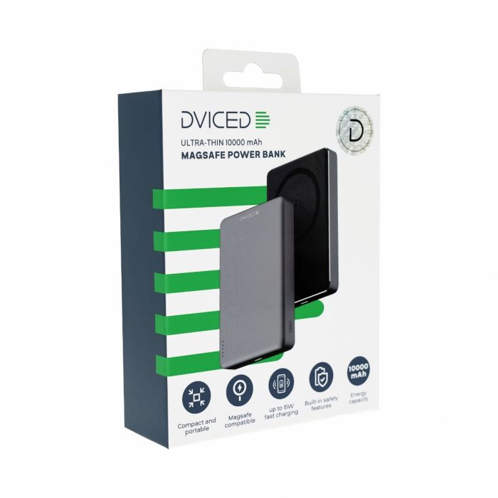 Dviced Ultrathin MagSafe Power Bank 10000mAh, Black, Grey