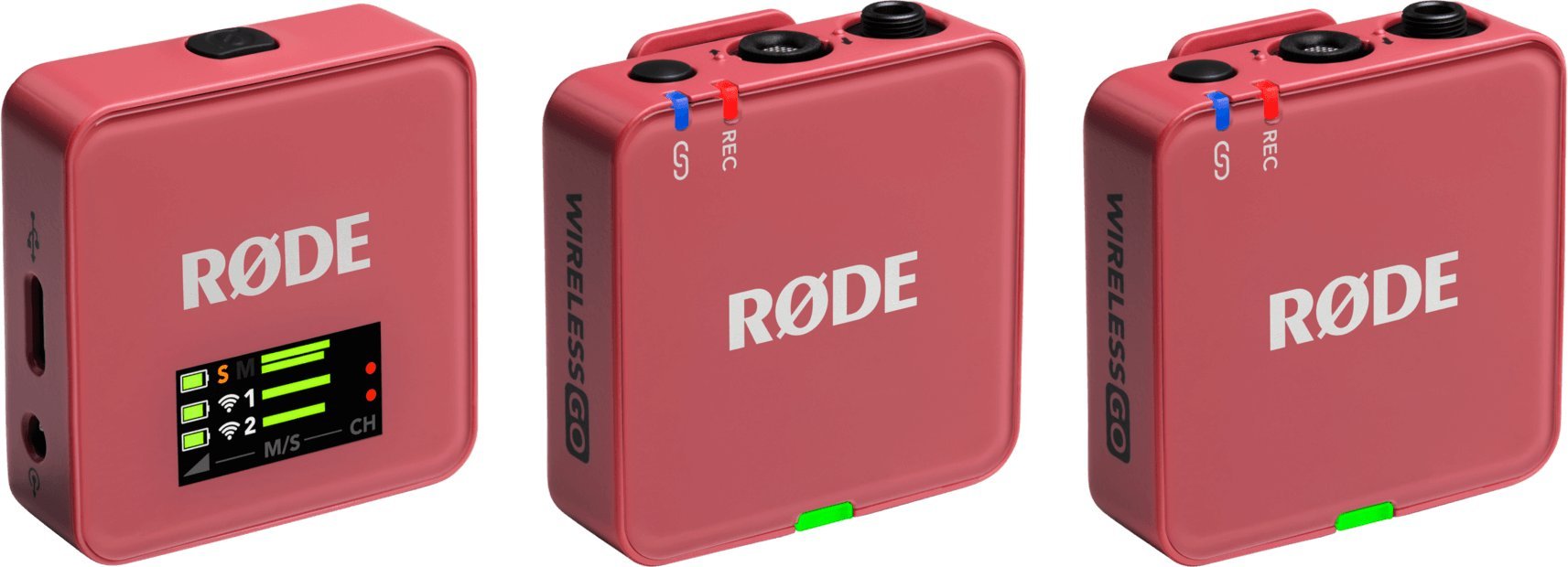 Mikrofon pa tela RØDE Wireless GO Gen 3, sistem me 2 transmetues, rozë