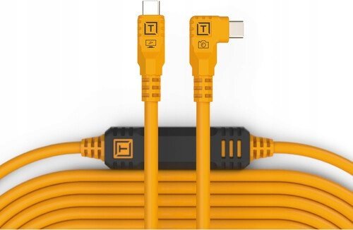 Kabllo TetherTools Tether Pro, USB-C në USB-C, 9.4m, kënd i djathtë, portokalli