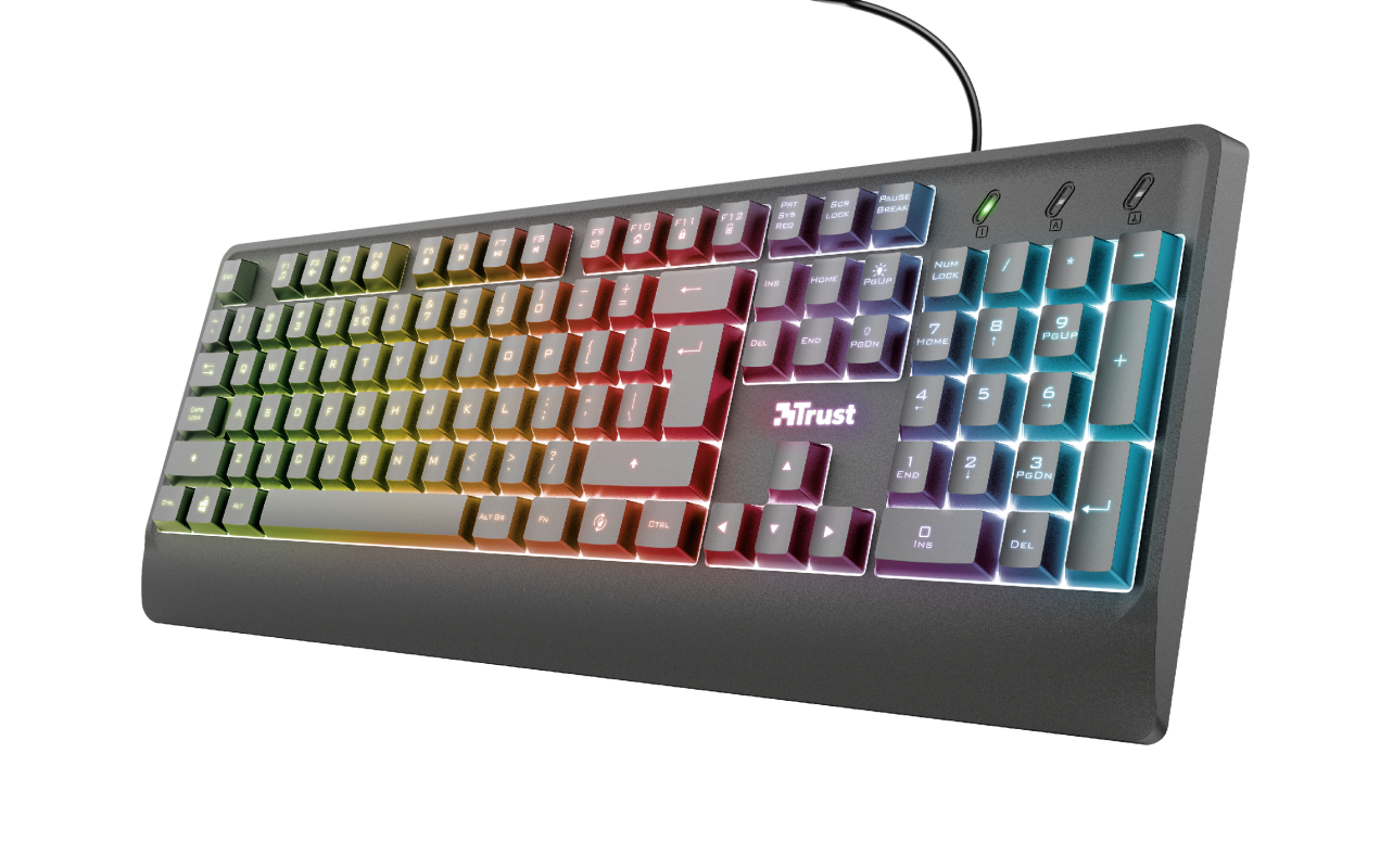 Tastierë gaming Trust Ziva Rainbow, RGB, e zezë
