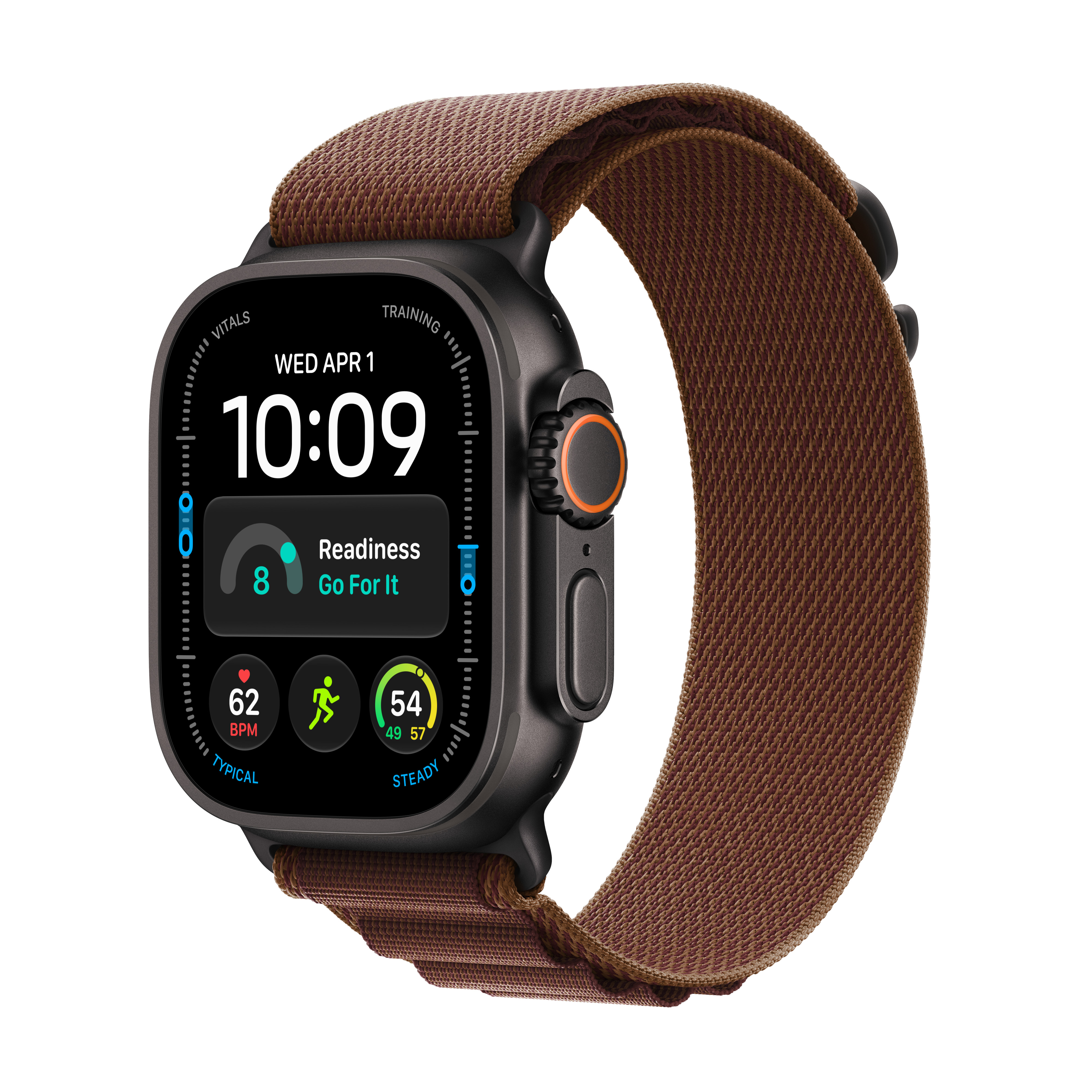 Apple Watch Ultra 4 Cellular 49mm Black Titanium Case with Burgundy Alpine Loop, M