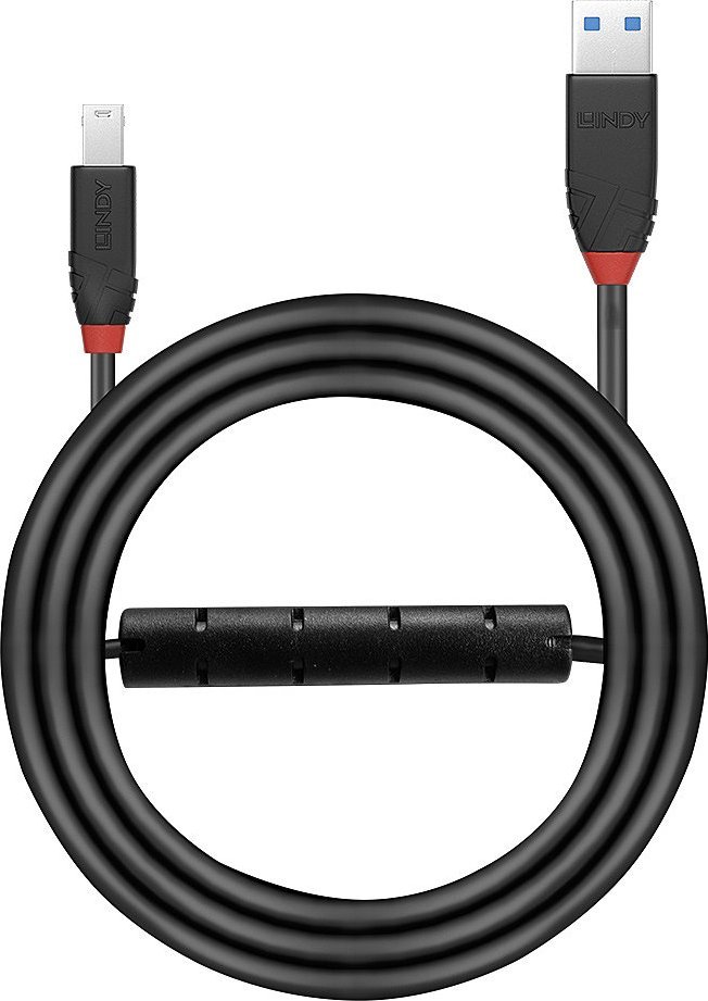 Kabllo USB Lindy 43227, USB-A në USB-B, 10 m, e zezë