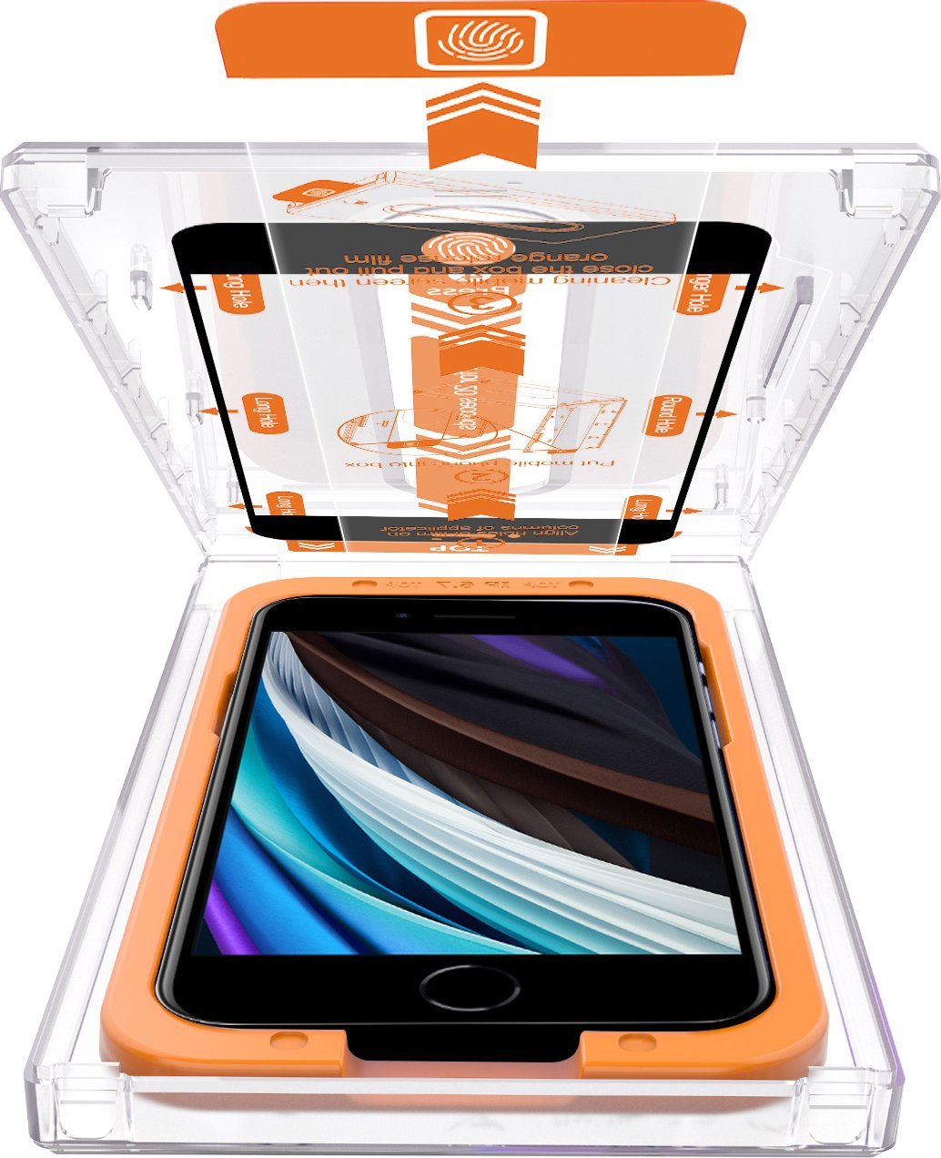 Xham mbrojtës Mobile Origin për iPhone 8 7 SE 2020 SE 2022, 2 copë, fortësi 9H, transparent