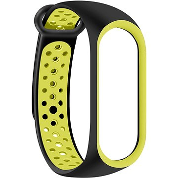 Byzylyk sportiv Eternico për Xiaomi Mi Band 5 6 7, silikon, i zi dhe i verdhë
