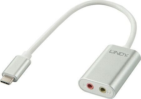 Përshtatësi audio Lindy USB Type C (42711), i hirtë