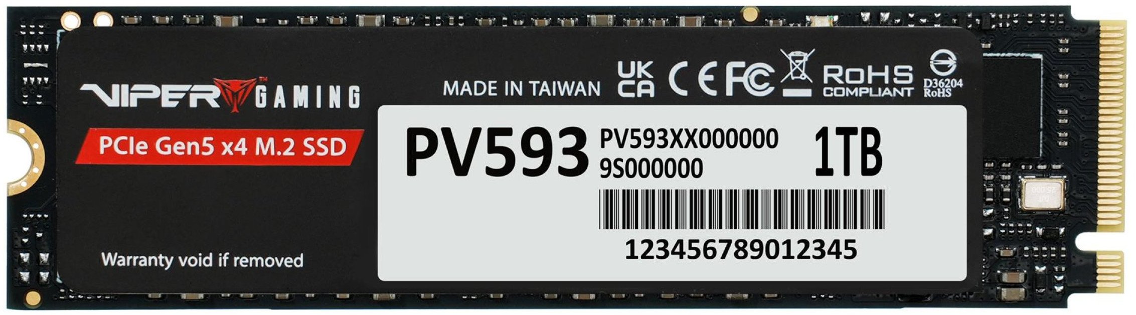 SSD Patriot Viper PV593, 1TB, M.2 2280 PCIe Gen5 x4, црн
