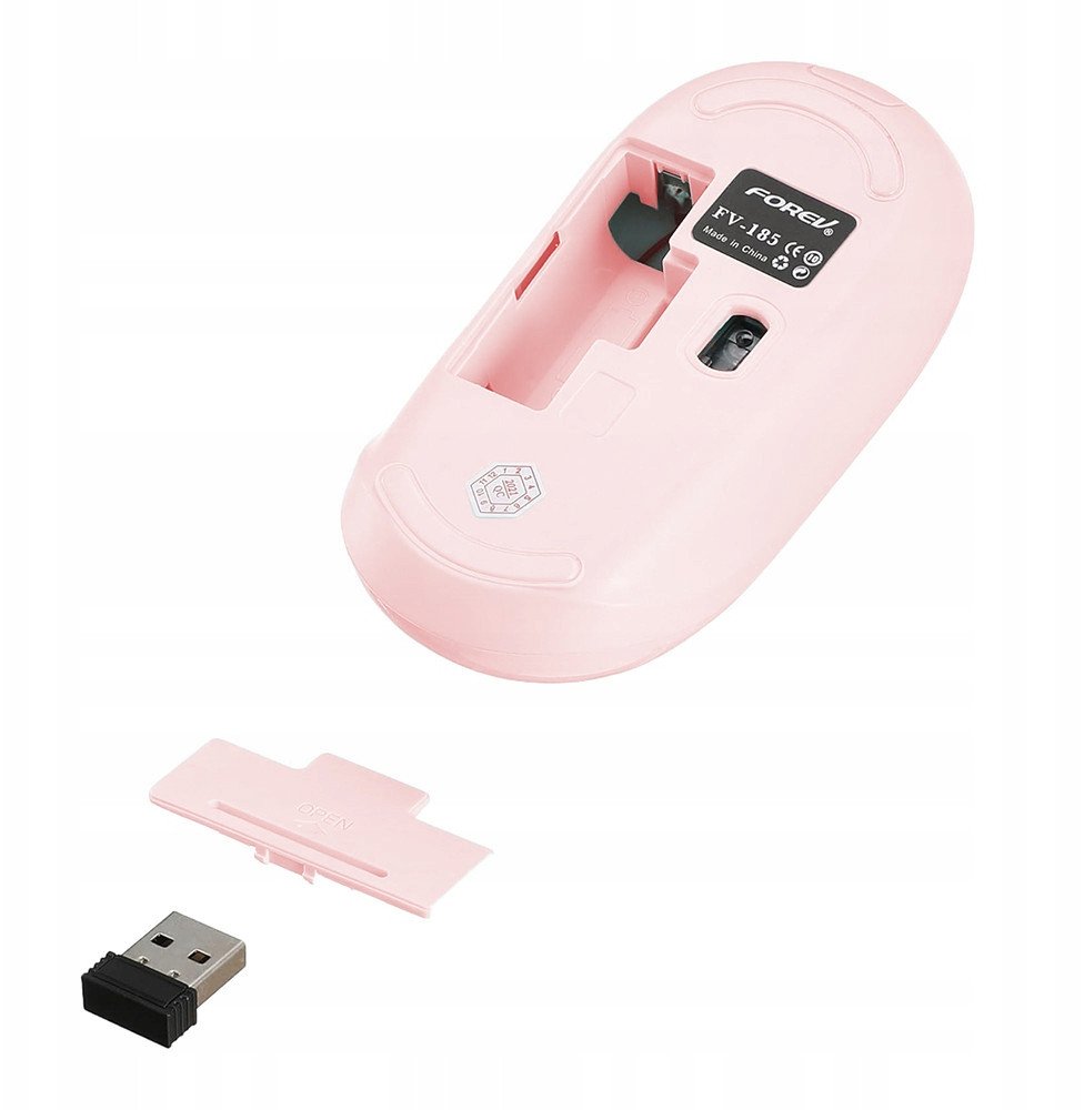 Mouse wireless Forev FV-185, silent keys, i rozë