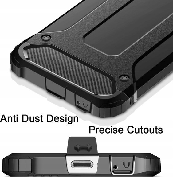 Mbrojtëse telefoni Armor për Samsung Galaxy S23 Plus, rezistente ndaj goditjeve, e zezë