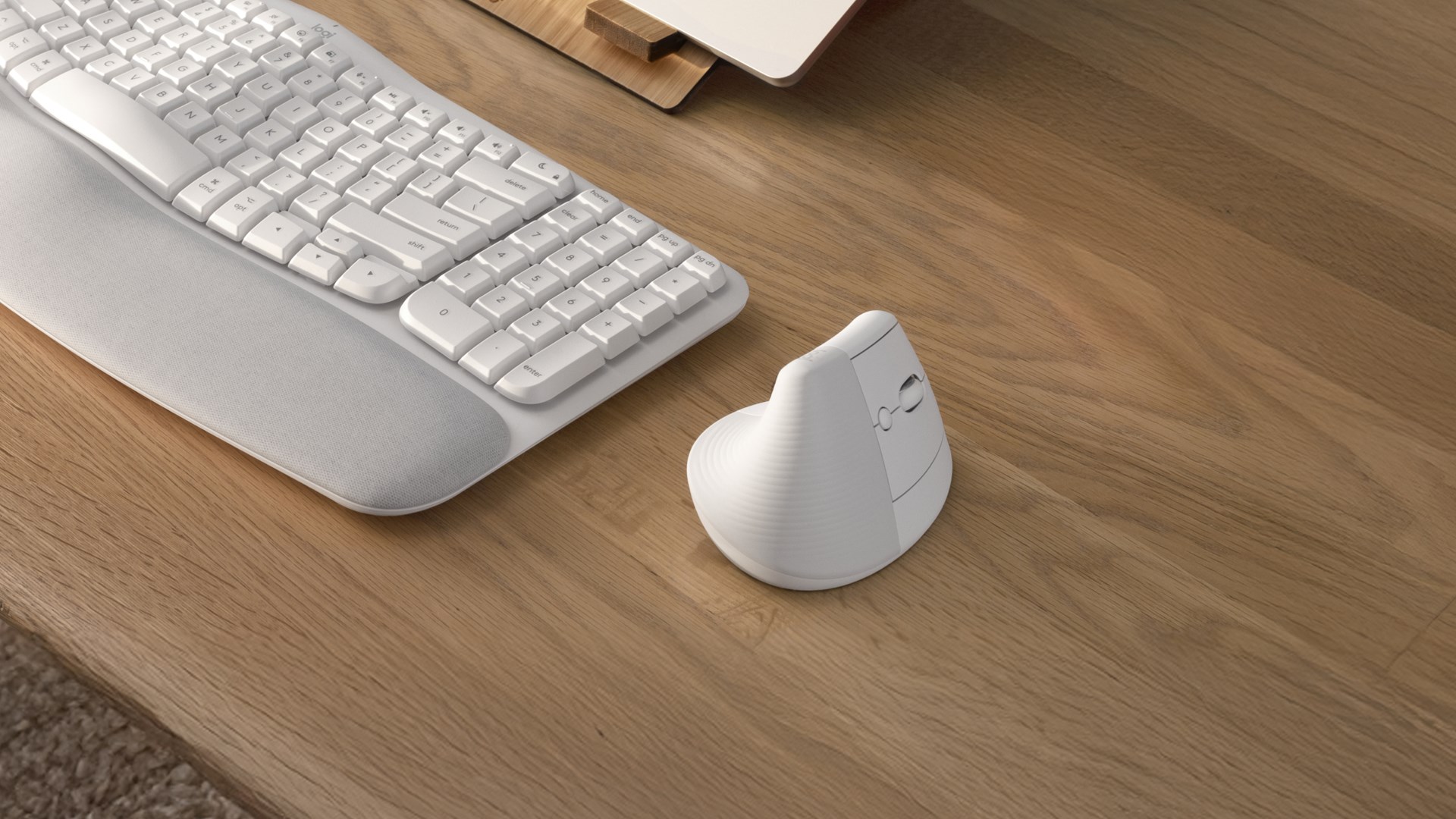 Maus Logitech Lift, vertikal pa tel, optik, e bardhë