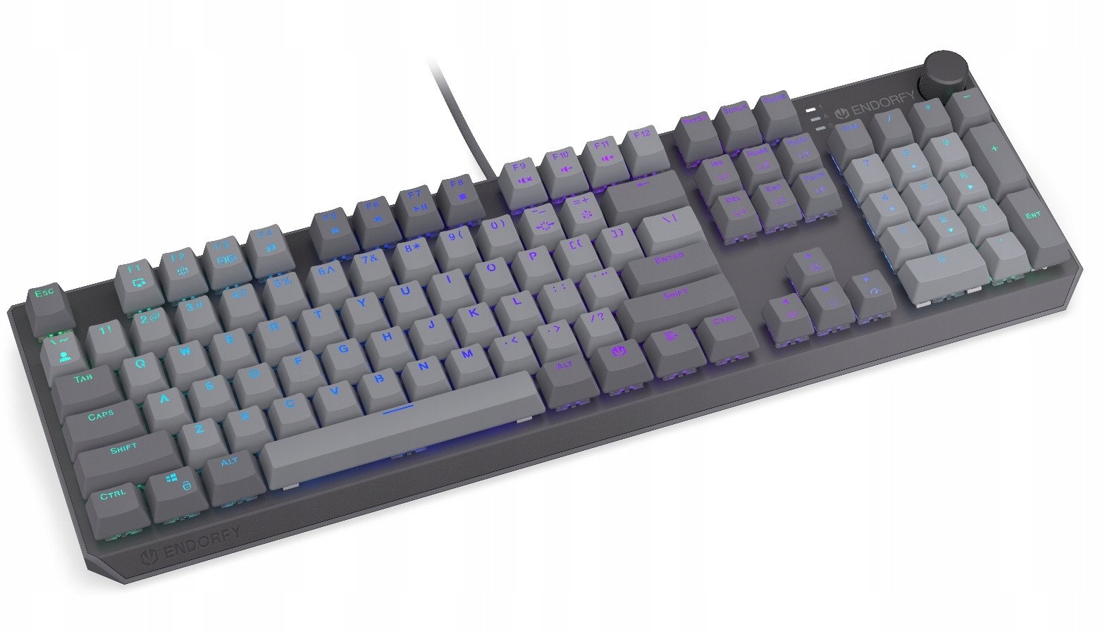 Tastierë mekanike Endorfy Thock V2, full size, ARGB, gri